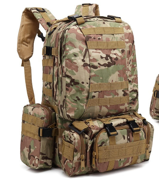 Men&#39;s Travel Backpack Oxford Cloth Outdoors Backpack Army Camouflage Tactics Double Shoulder Bag Mountaineering Large Combination Backpack