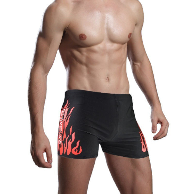Swimming Trunks Swimwear New Style Men&#39;s Swimwear Flame Swimming Trunks