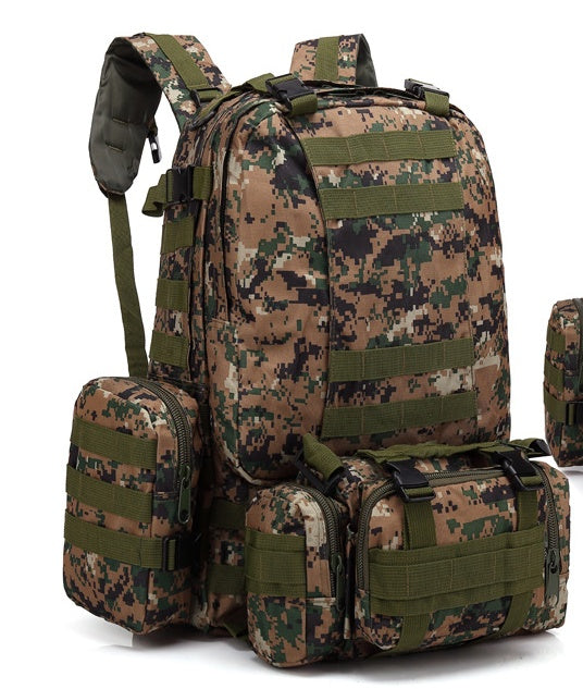 Men&#39;s Travel Backpack Oxford Cloth Outdoors Backpack Army Camouflage Tactics Double Shoulder Bag Mountaineering Large Combination Backpack