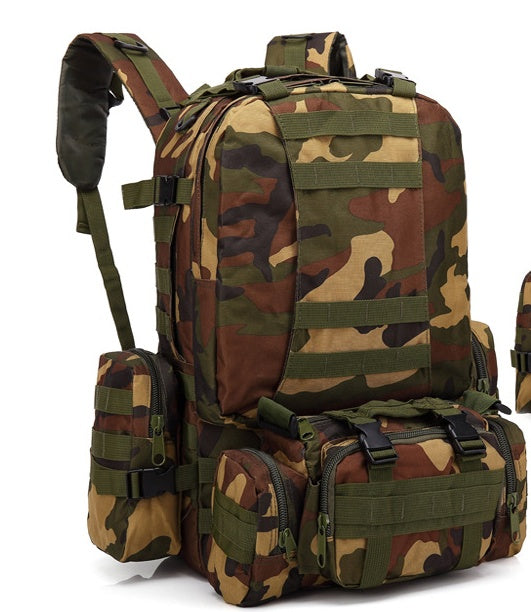Men&#39;s Travel Backpack Oxford Cloth Outdoors Backpack Army Camouflage Tactics Double Shoulder Bag Mountaineering Large Combination Backpack