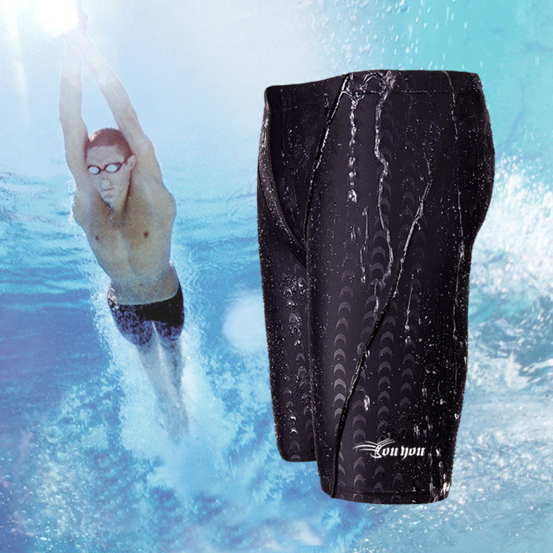 Shark Skin Five Points Men&#39;s Swimming Trunks