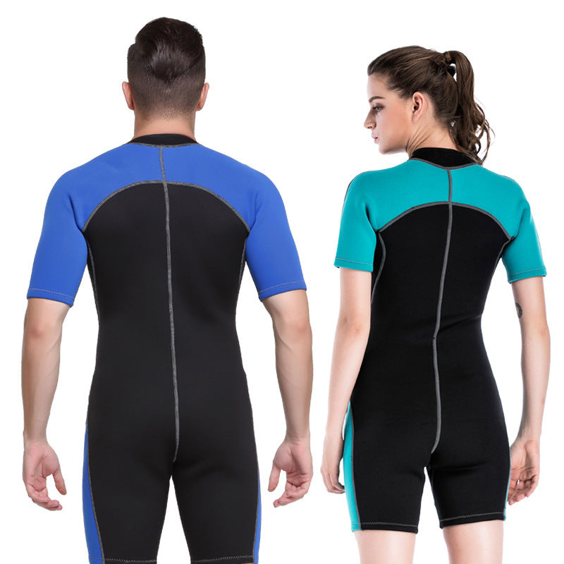 Neoprene Wetsuits Men&#39;s And Women&#39;s Swimming WetSuits One-Piece Thicken Swimsuit Short Sleeve Deep Diving Surfing Wetsuits