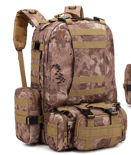 Men&#39;s Travel Backpack Oxford Cloth Outdoors Backpack Army Camouflage Tactics Double Shoulder Bag Mountaineering Large Combination Backpack