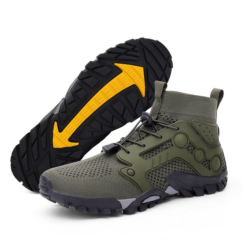 Outdoor Large Size Hiking Shoes Men&#39;s Lightweight High-top