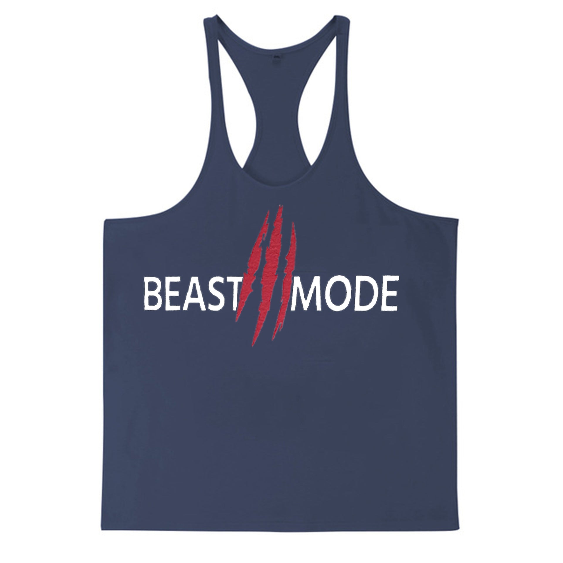 Summer Cotton Fitness Muscle Men&#39;s Thin Shoulder Strap I-print Halter Vest